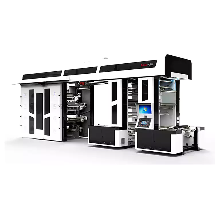 8 Kolore Abiadura Handiko Erdi-servo Drive Inpresio Zentrala Inprimatzeko Makina Flexografikoa